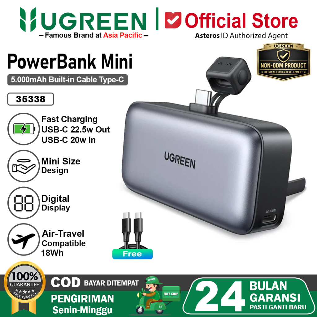 UGREEN Power Bank Mini 5.000mAh PD Fast Charging 20W with Phone Holder 35338