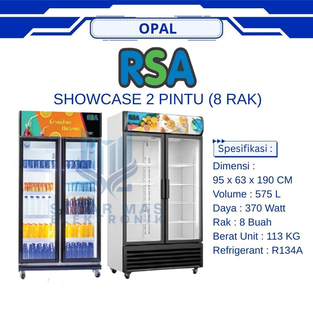 RSA - OPAL SHOWCASE 2 PINTU 8RAK