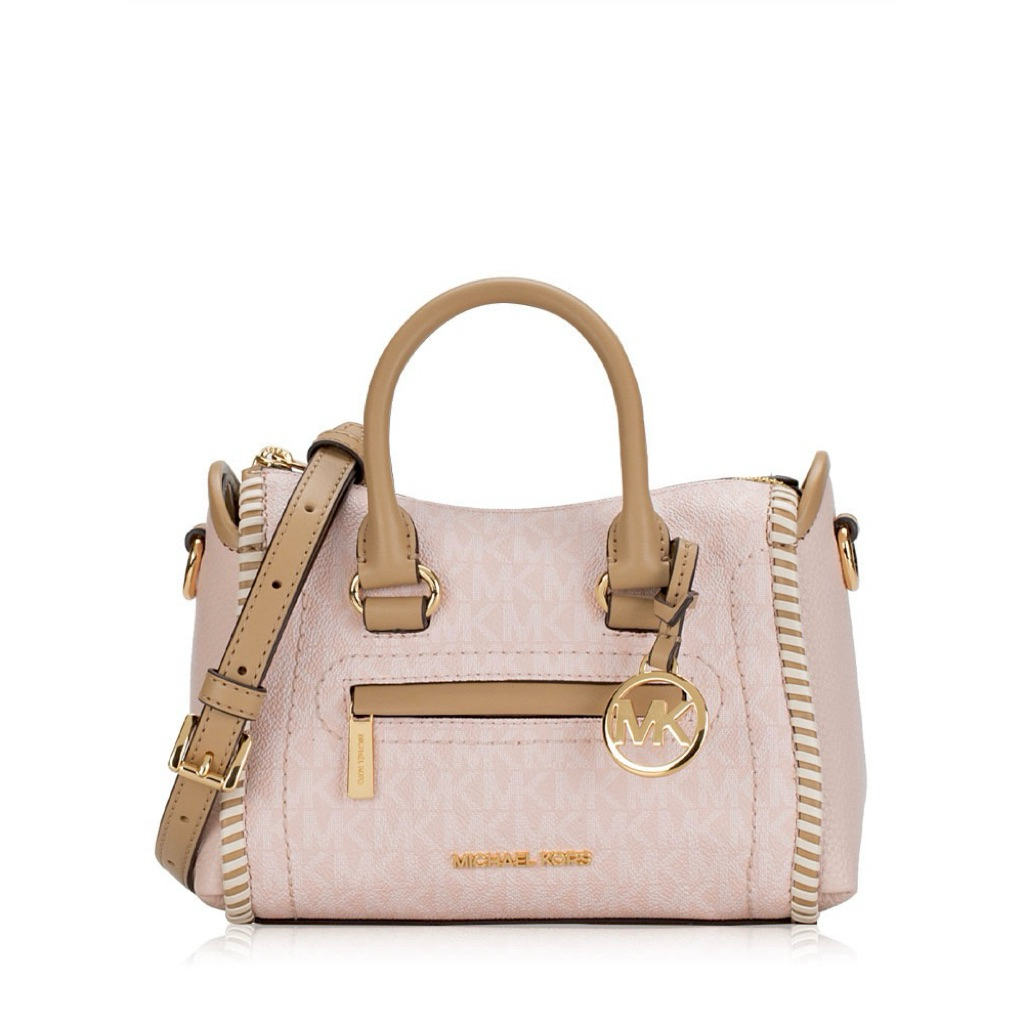 Tas MK (mikors) Carine XS Top Zip Satchel Crossbody Bag / Powder Blush Multi AUTHEN
