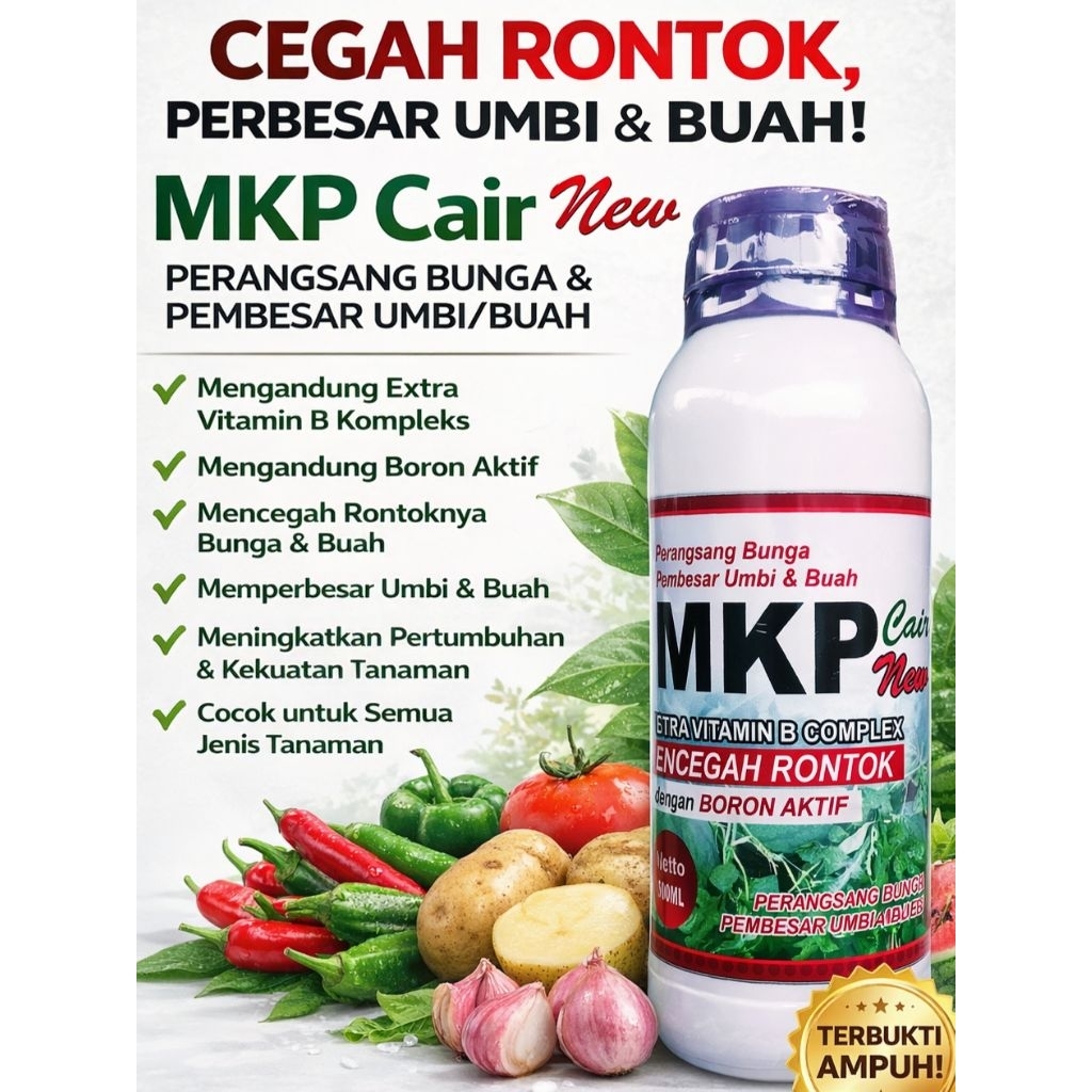 Pupuk cair untuk Cabe GAZA MKP CAIR kemasan 500 ML dengan kandungan +ZPT + BORON AKTIF + VITAMIN B C