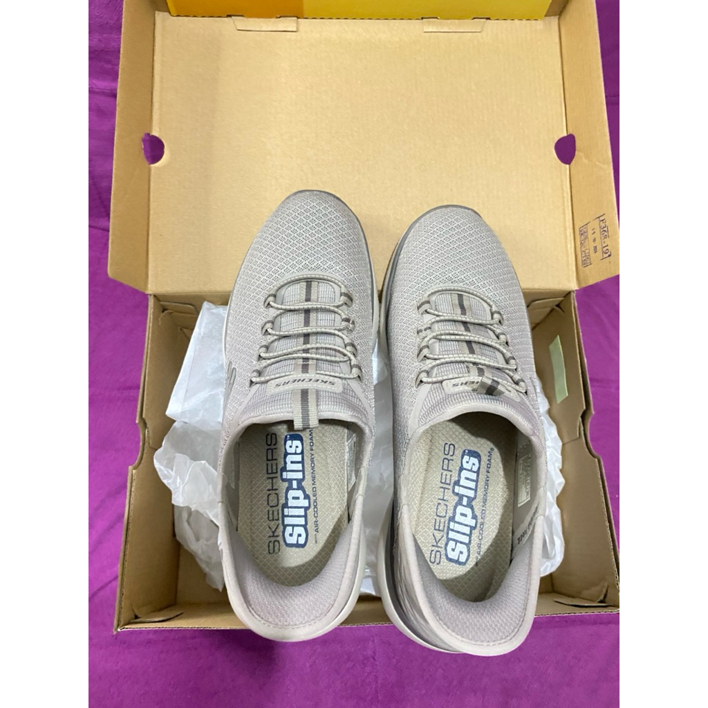 SKECHERS PRIA SLIP-INS - TAUPE - 42cm