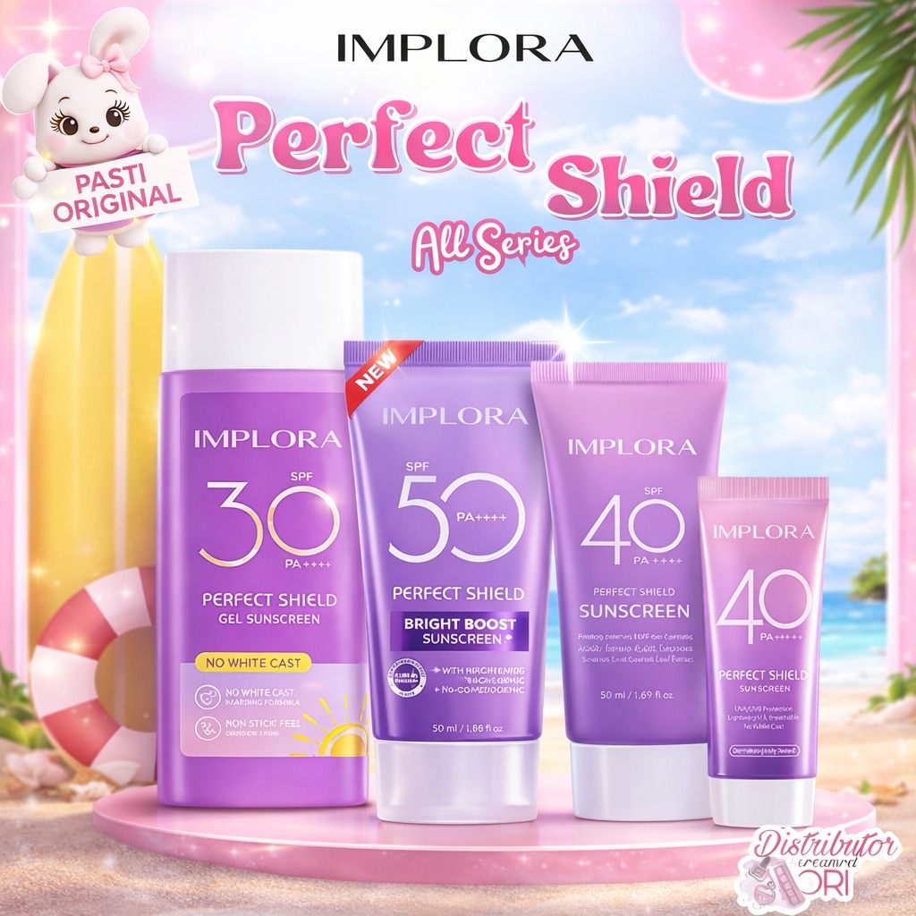 (READY) IMPLORA PERFECT SHIELD SUNSCREEN SPF40 PA++++ 50ml / 25ml | Sunscreen Implora / SPF 30
