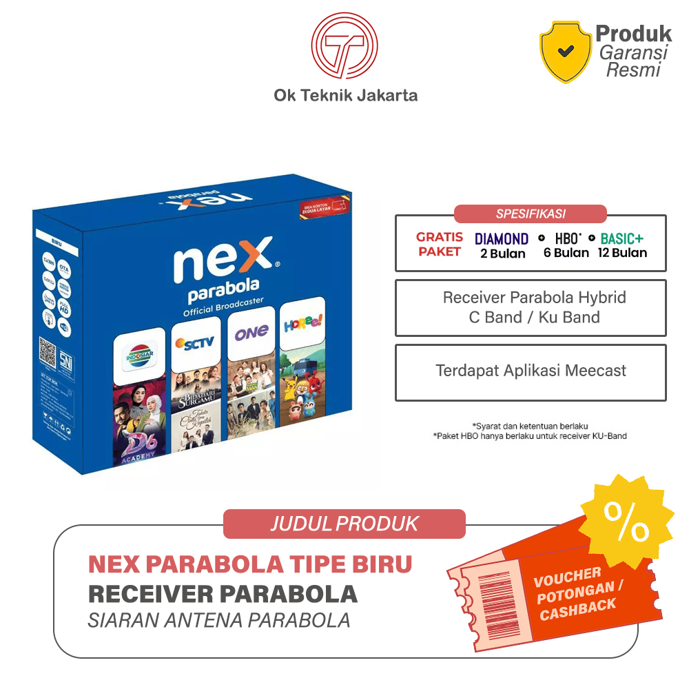 NEX - Receiver Parabola Nex Parabola Biru Hybrid KuBand C Band