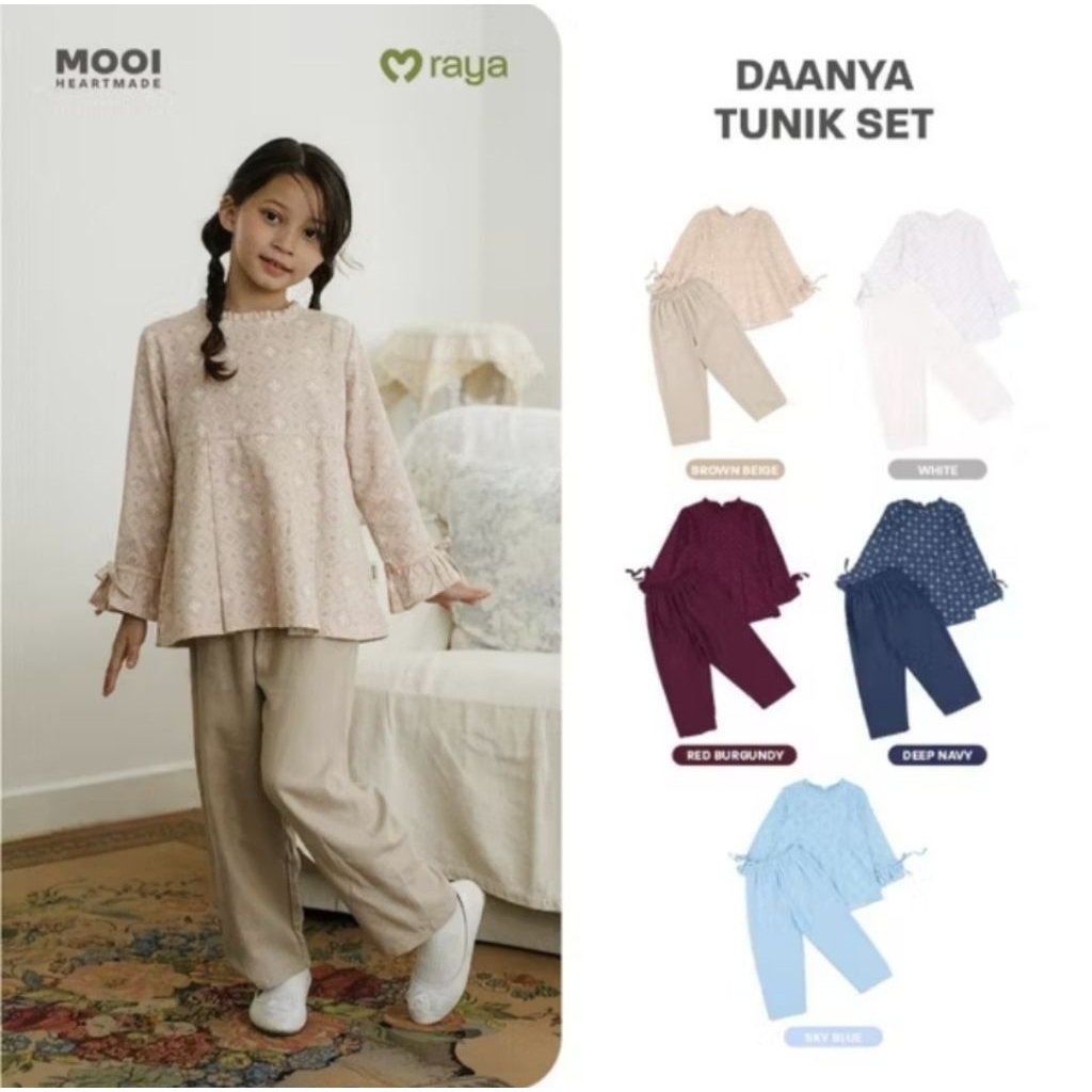 MOOI | MOOI RAYA COLLECTION 2026 | MOOI TUNIK DAANYA SET | SETELAN BAJU MUSLIM ANAK PEREMPUAN