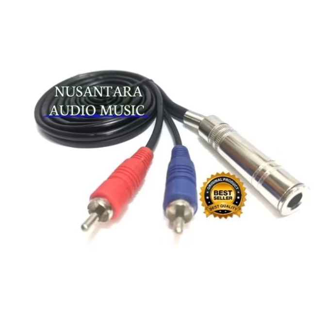 kabel sambungan mic wirelles jack cover mic 6.5mmm to 2 rca 3.5mm kabel atn berkualitas