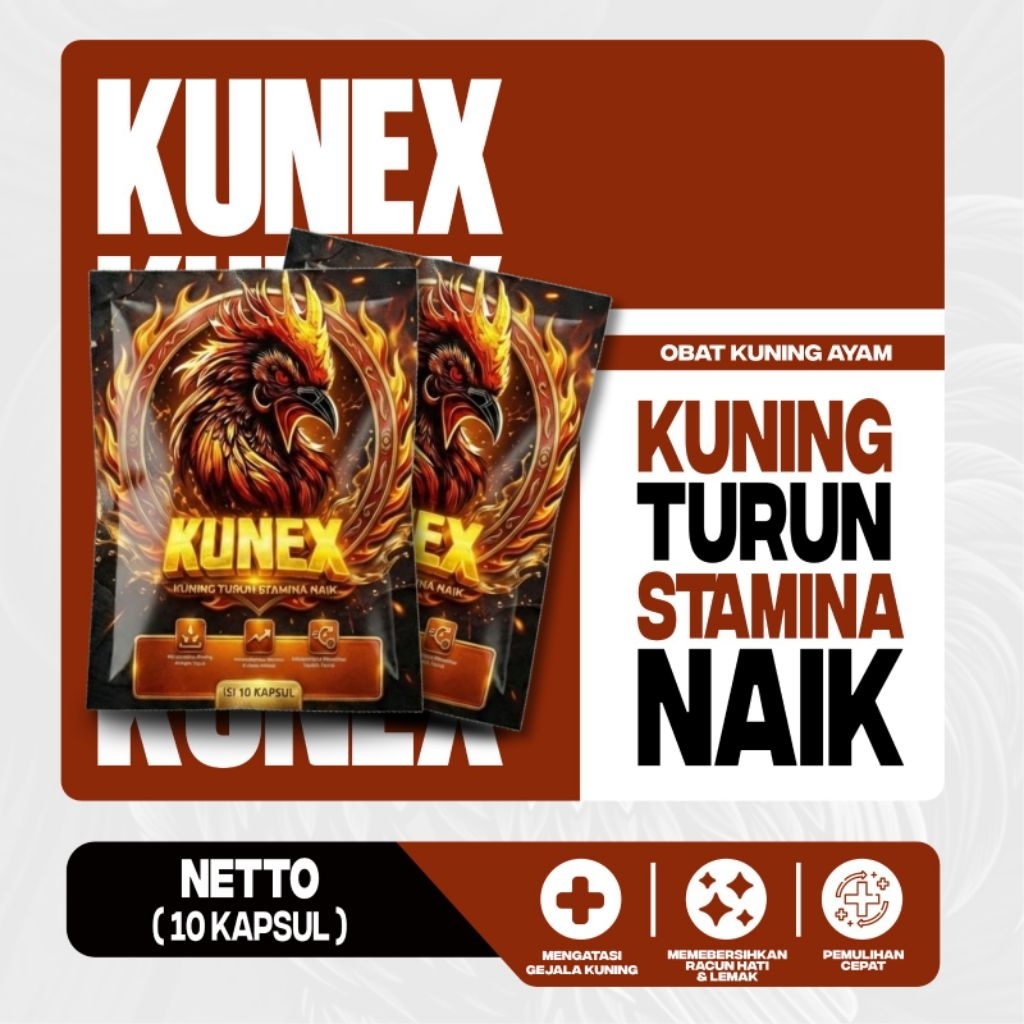 KUNEX - Kapsul Obat Penyakit Kuning Ayam - Atasi Ayam Lemas Pucat Nafsu Makan Turun Penambah Vitalit