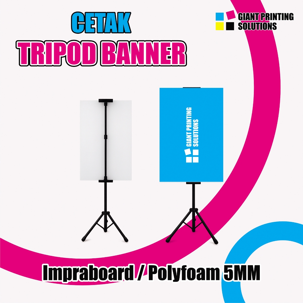 Cetak Tripod Banner | Standing Banner | T banner | Standing Banner Custom | Stand Banner | Display P