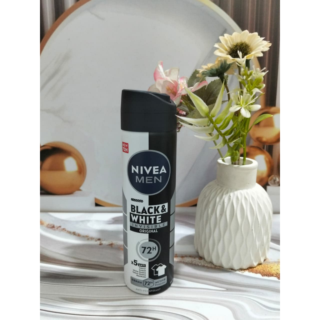 NIVEA MEN Deodorant Invisible Black & White Spray 150ml / NIVEA MEN DEODORANT SPRAY