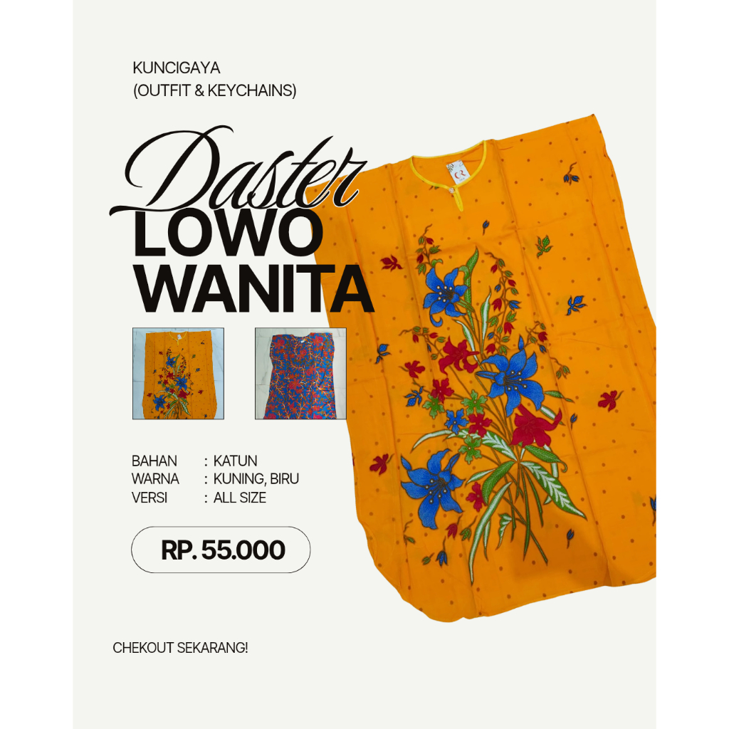 Daster nyaman model Lowo || UNGGUL JAYA Kain Batik Katun Motif Unggul Jaya Premium Multiwarna 215x11