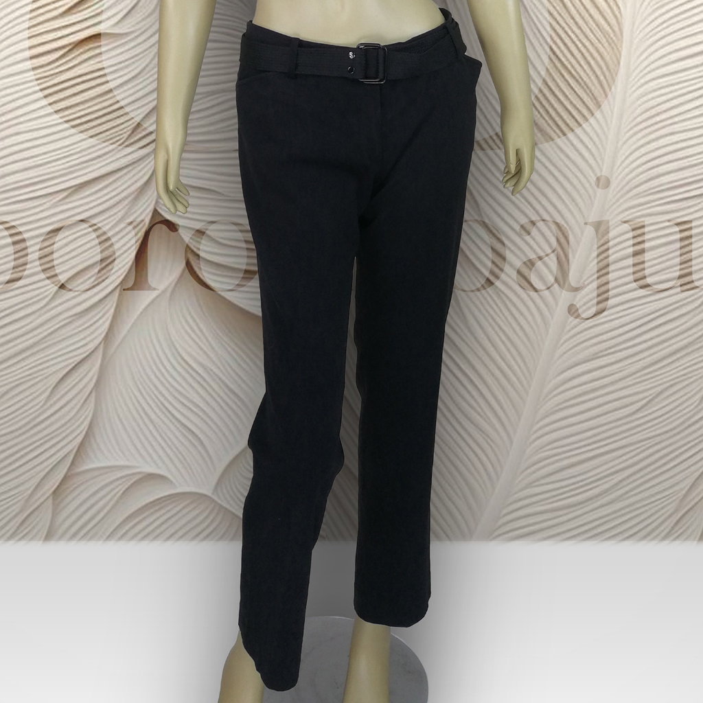 The Executive Celana Hitam Bahan Dengan Saku CLN43 (tanpa kemben dan belt) Bawahan Panjang Wanita De