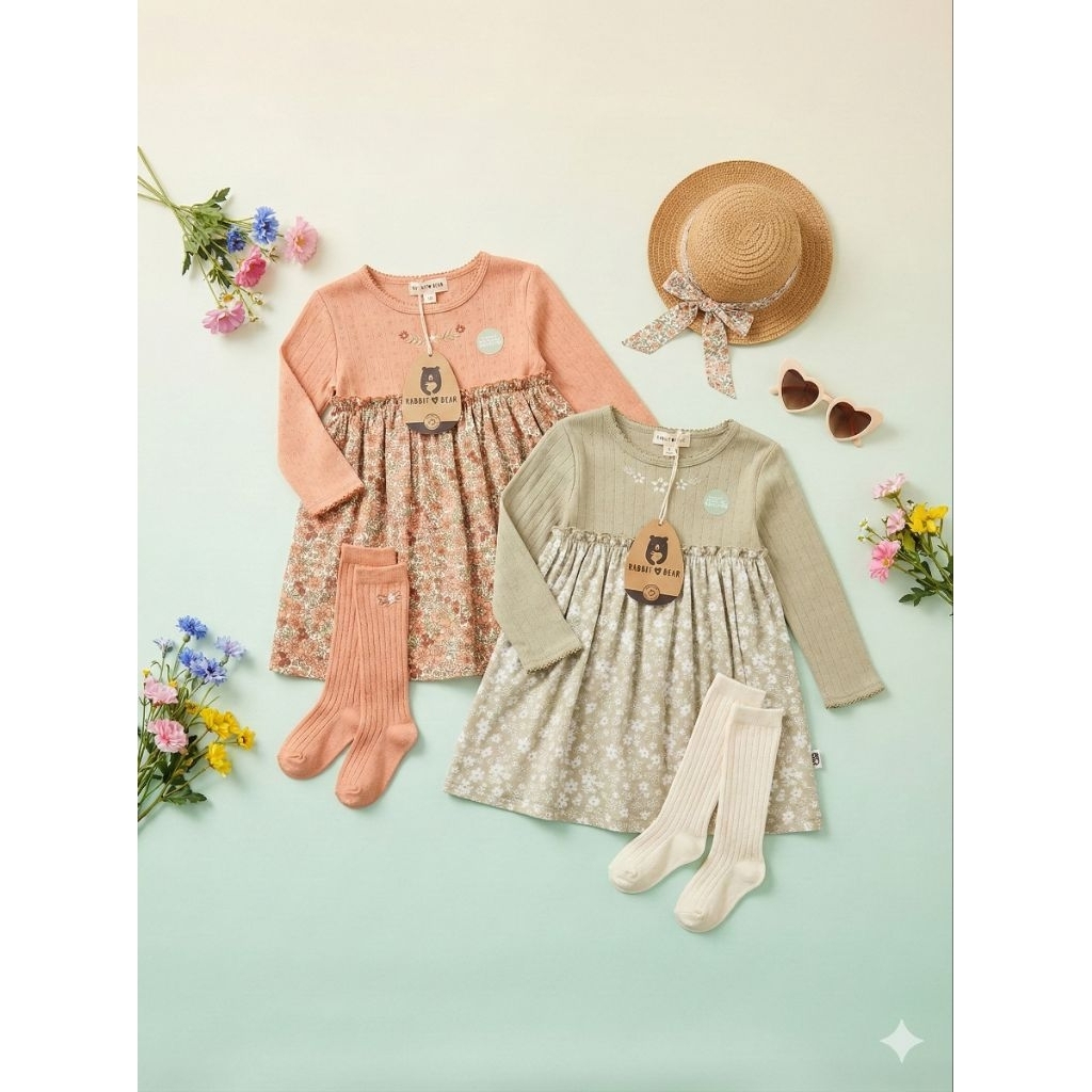 Dress anak bayi perempuan import | tunik | kaos | Bunga Raya Lebaran