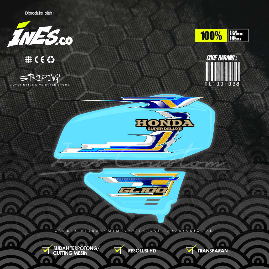 Striping GL100 GL125 K5 Transparan Striping gl100 custom racing