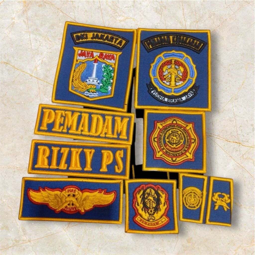 BORDIR TIMBUL LOGO PEMADAM KEBAKARAN