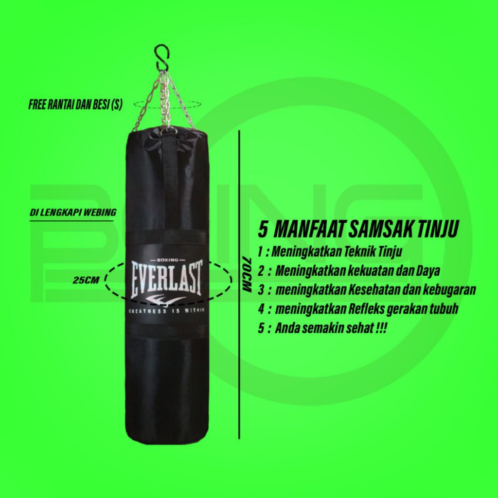Paket Samsak gantung Muaythai - Samsak Gantung Silat Boxing ukuran 70cm