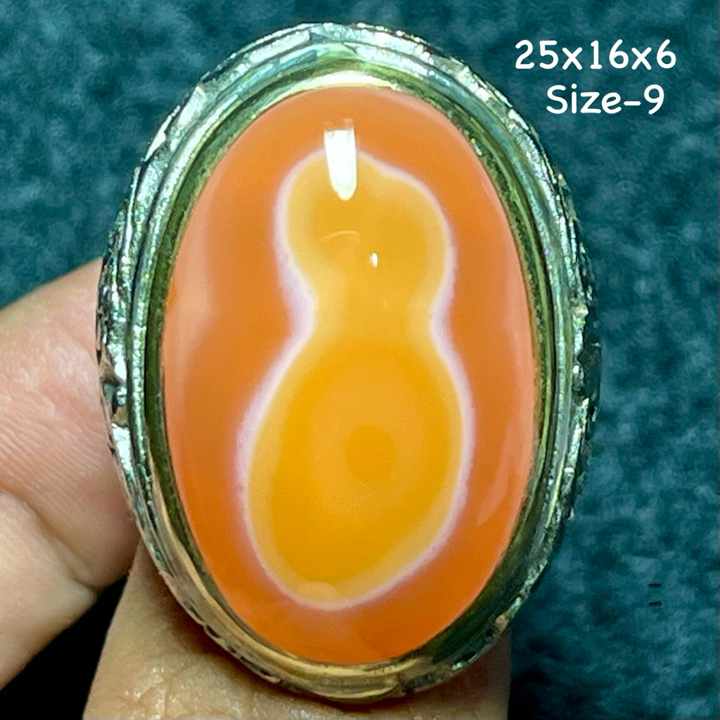 Cincin Batu Akik Natural Angka 8 (Asli Alam)