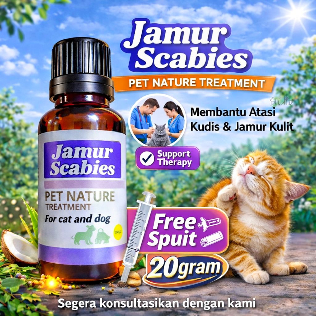 Obat Jamur Scabies Kucing Anjing Ampuh Efektif Mengobati Jamur kulit gatal-gatal alergi dermatitis  