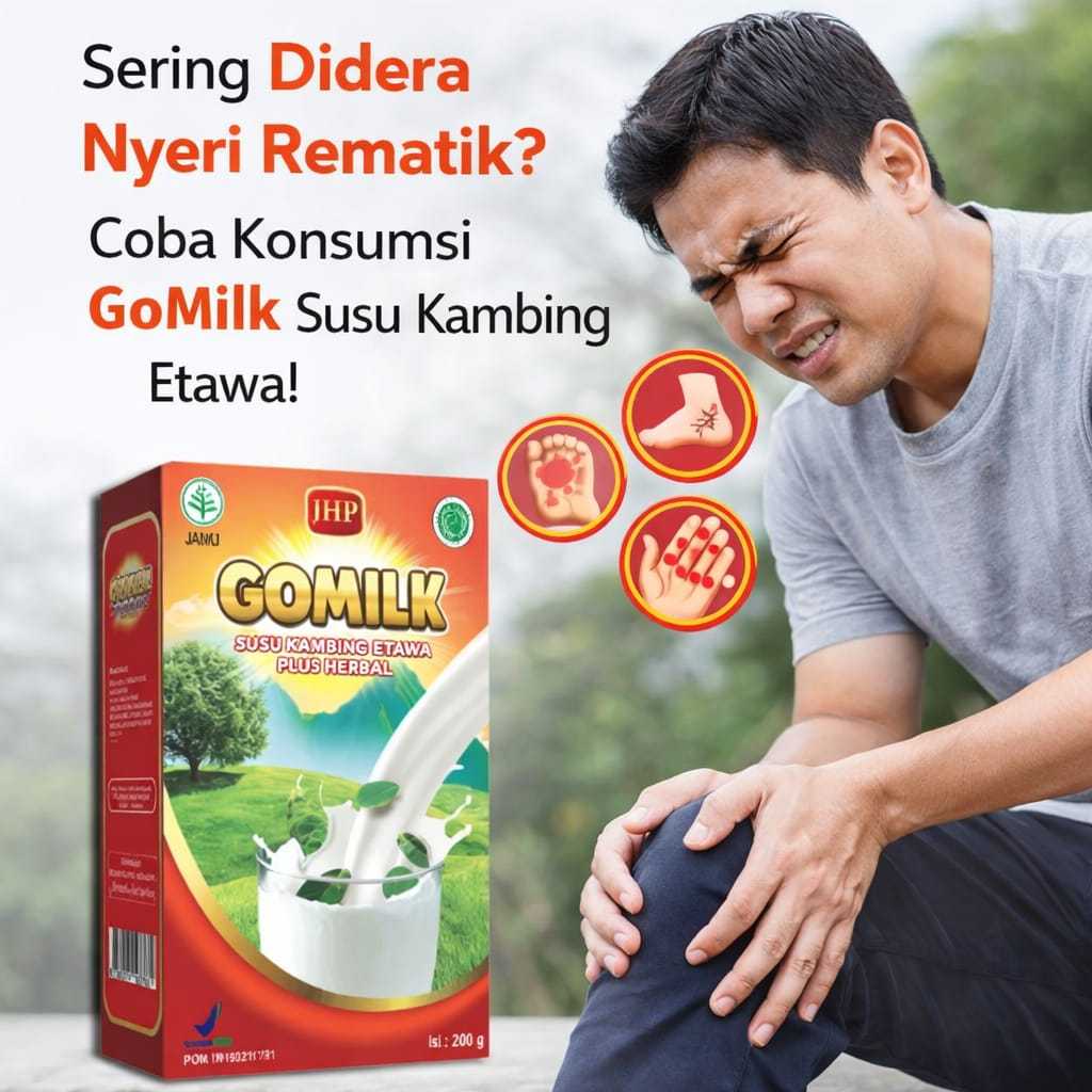 Susu Untuk Sering Didera Nyeri Rematik GOMILK 200gr JHP Susu Kambing Etawa Plus Herbal
