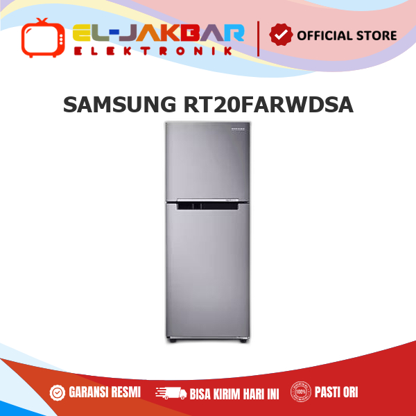 SAMSUNG RT20FARWDSA Kulkas 2 Pintu 216L - Digital Inverter & Cool Pack - Silver