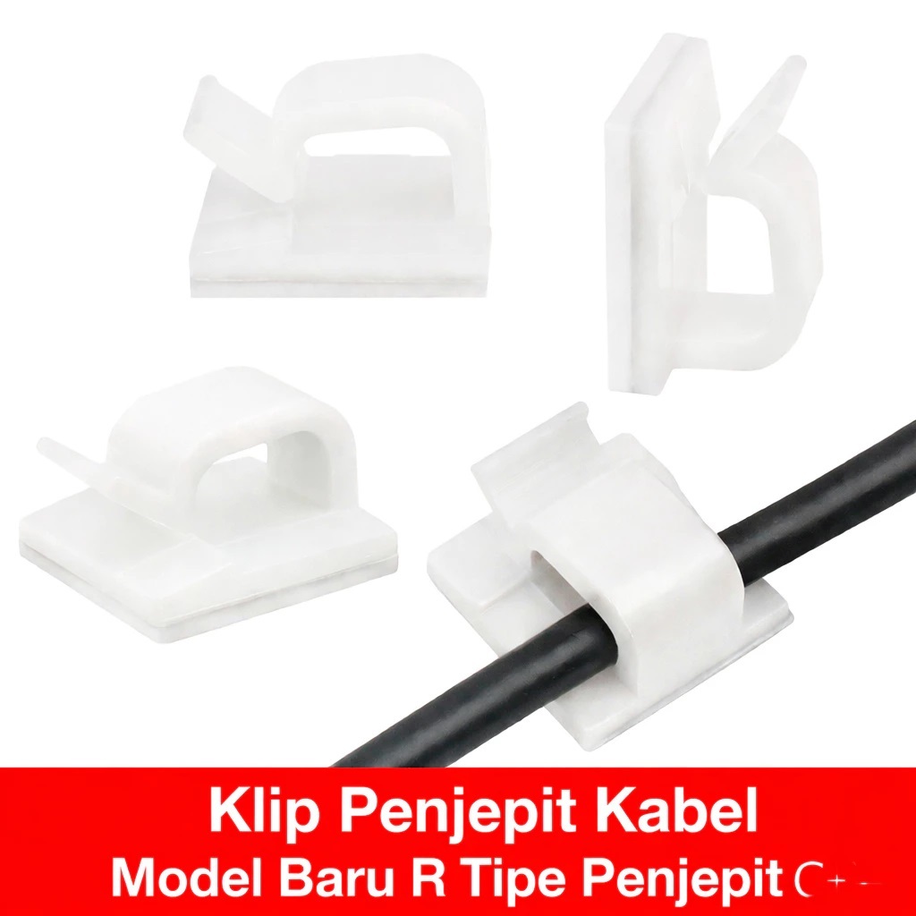 Klip Clip Klem Clamp Penjepit Perapih Pengikat Pemegang Kabel Tie Ikat Kabel Doubel Tip Kabel Listri