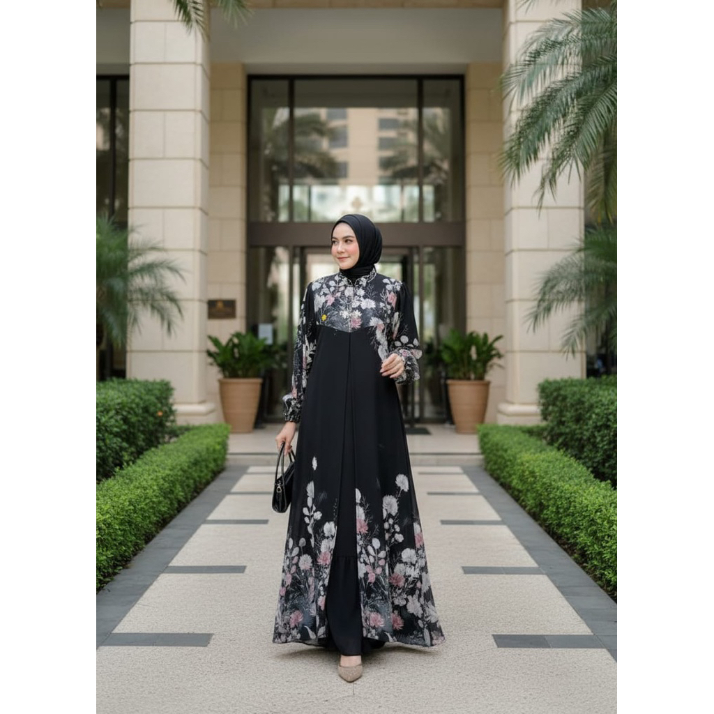 TERBARU Zema Dress Set Hijab // COD / Gamis zema by nabil