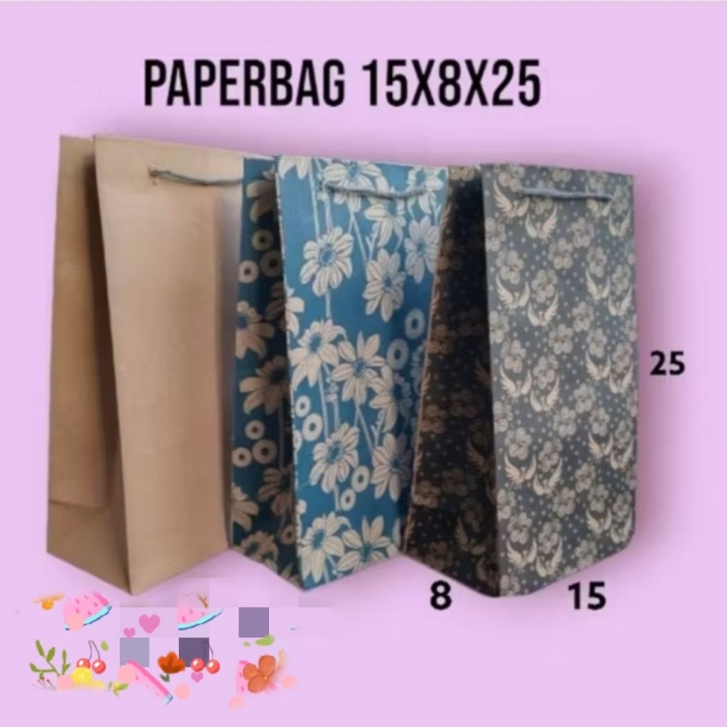 PAPERBAG UKURAN 15X8X25 TAS KERTAS SOUVENIR KADO