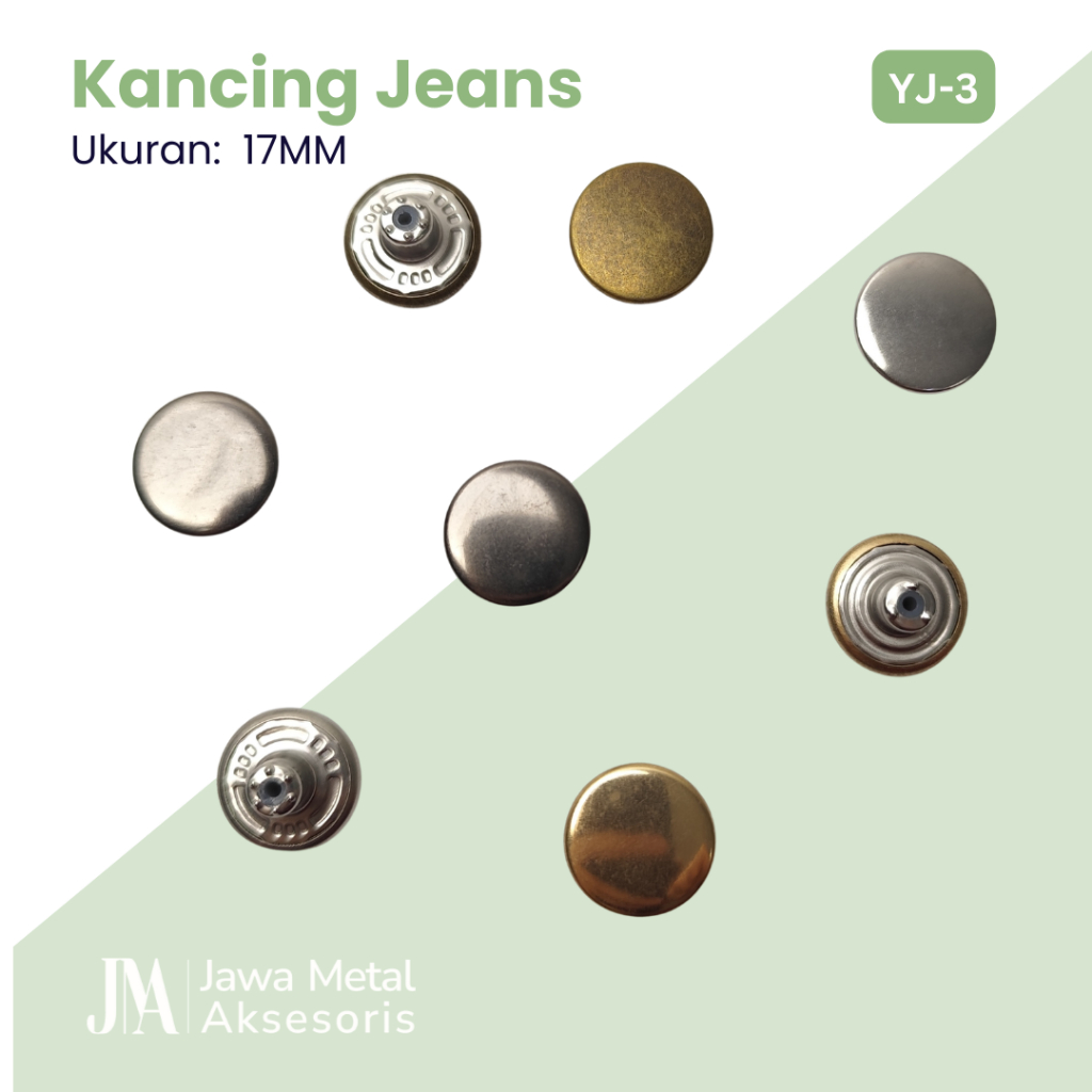 Kancing Jeans Goyang Tidak Goyang Metal JMA Stainless Steel Rubber Core Jeans Button YJ-3