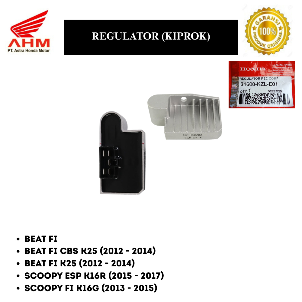 AHM Kiprok Regulator 31600-KZL-E01 SH803DA Honda BeAT FI 2012 sd 2014 Scoopy FI 2013 - 2017 Original