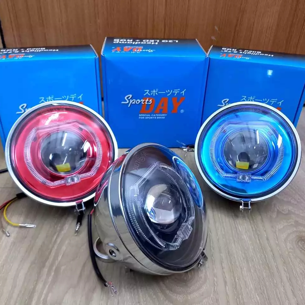 LAMPU BILED 5, 75 Inch Set Batok L2G Day Lampu Depan BILLED RGB Batok L2G 5.75  PNP CB GL SPORSTDAY
