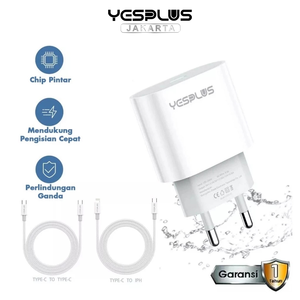 YESPLUS JAKARTA Charger PD 27W Fast Charging Smart Charger & Fast Cable - YS1121