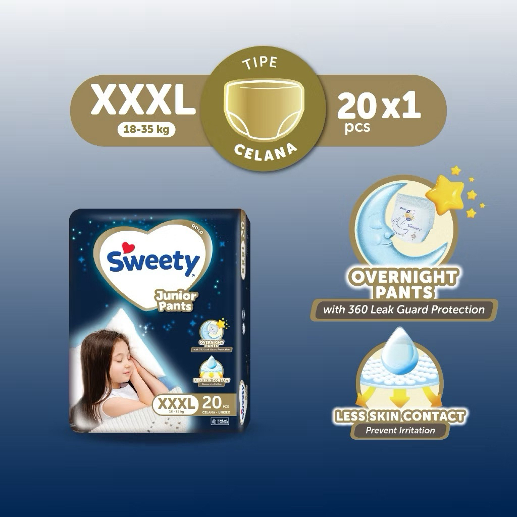 Sweety Gold Junior XXXL isi 20 Popok Anak Sweety Junior