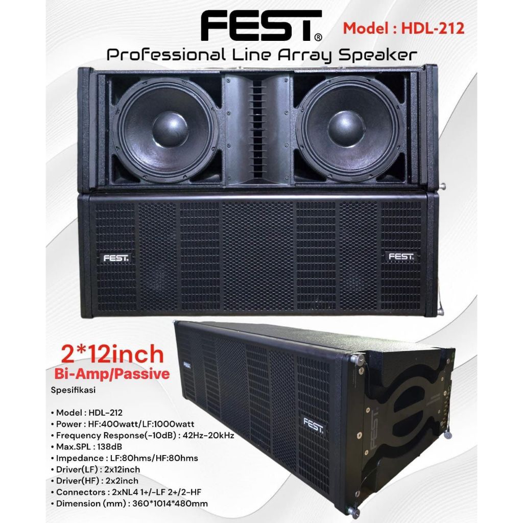 Audio Speaker Line Array Fest HDL 212 Original 2x12 inch ARRAY FEST HDL-212