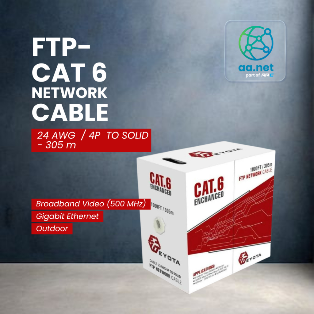 EYOTA KABEL LAN FTP CAT 6 HITAM/ KABEL LAN FTP OUTDOOR CAT 6 EYOTA