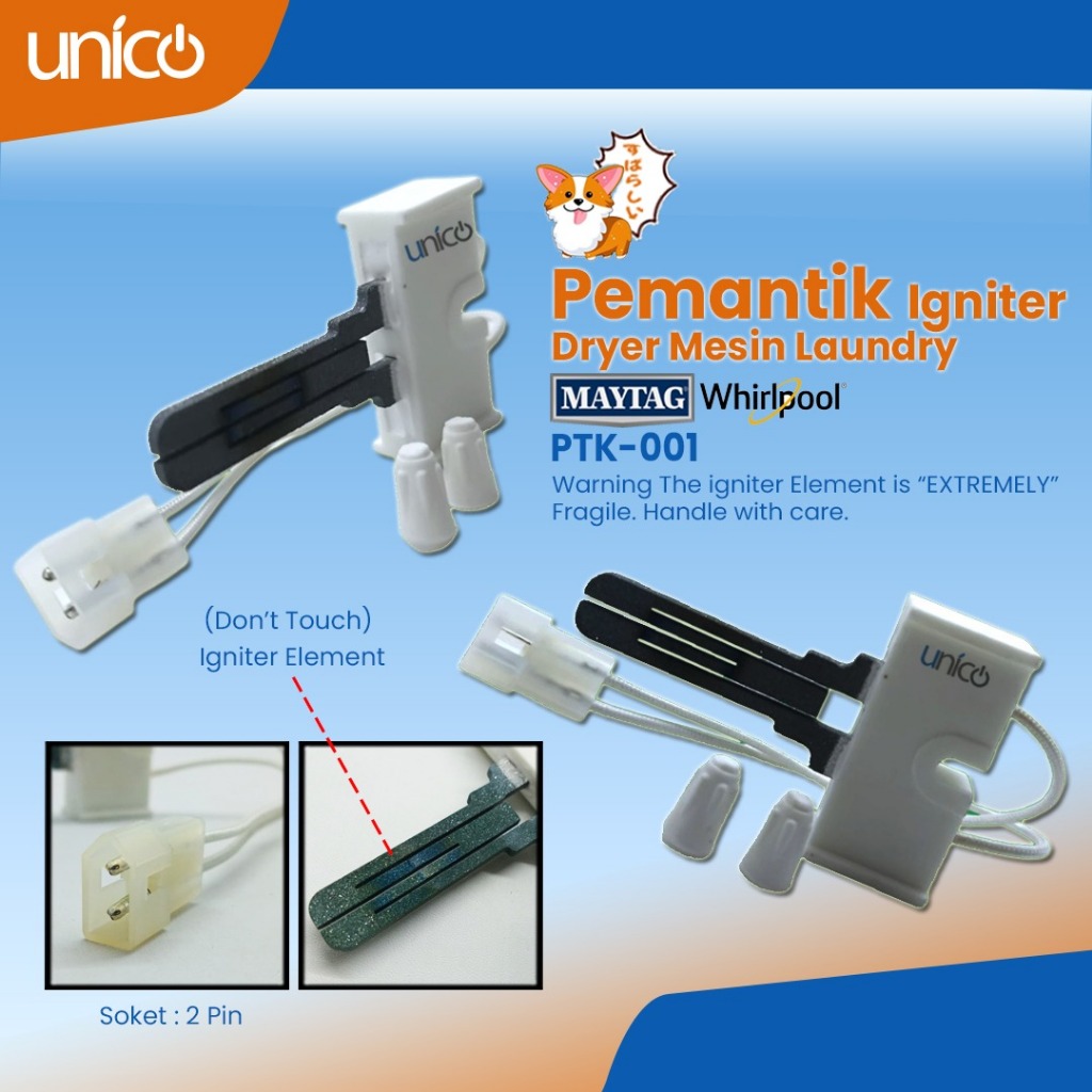UNICO INDONESIA Pematik igniter dryer mesin Laundry Maytag Whirpool PTK-001