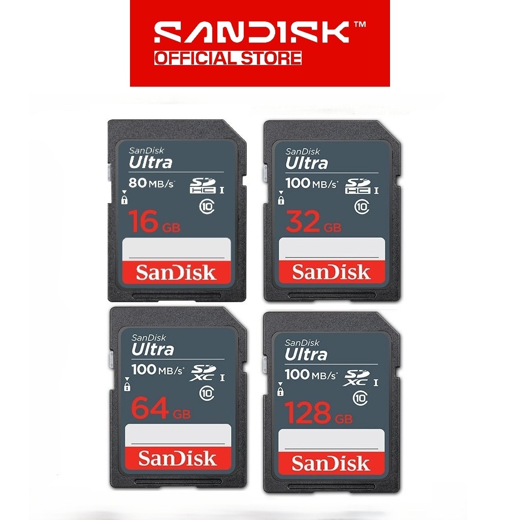 SANDISK SDHC / SDXC Ultra 16GB / 32GB / 64GB / 128GB / 256GB UHS-I Class 10 - DUNR