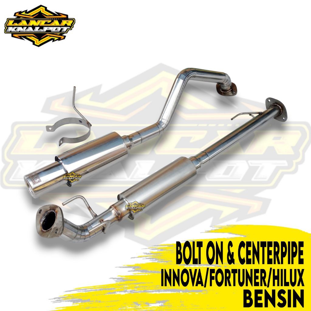 Knalpot Bolt On dan Centerpipe Innova/Fortuner/Hilux Bensin Muffler HKS Gronel