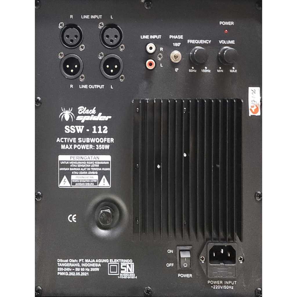 Subwoofer Aktif BLACK SPIDER 12 inch SSW112 / SSW-112 – Active Indoor Subwofer black spider