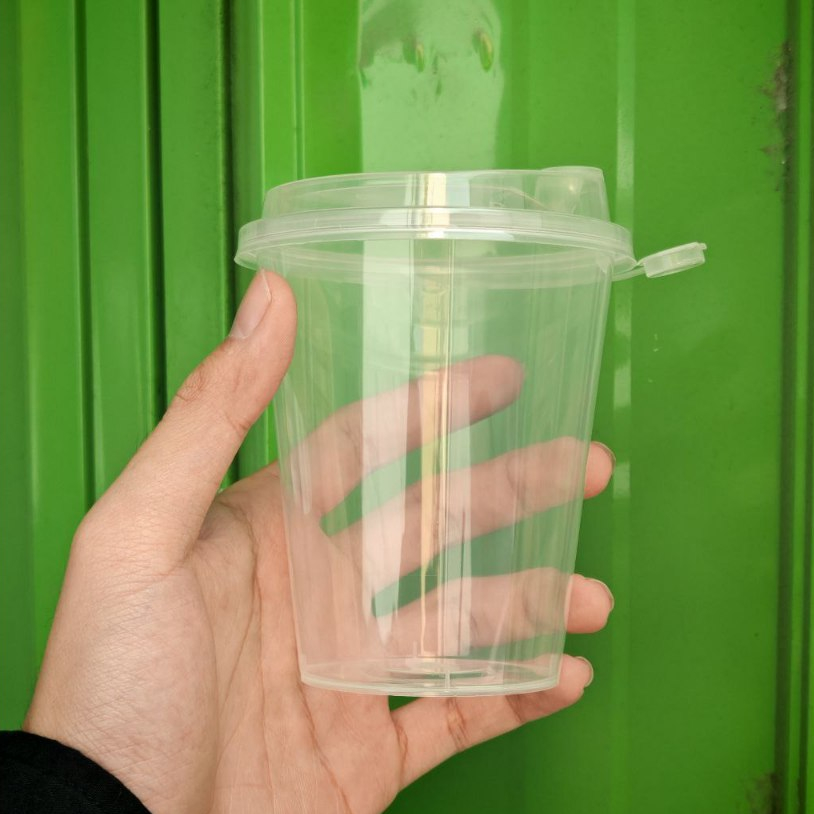 Gelas Cup Polos Injection 12 Oz 360 ml + Lid / Cup Gelas Plastik Injection