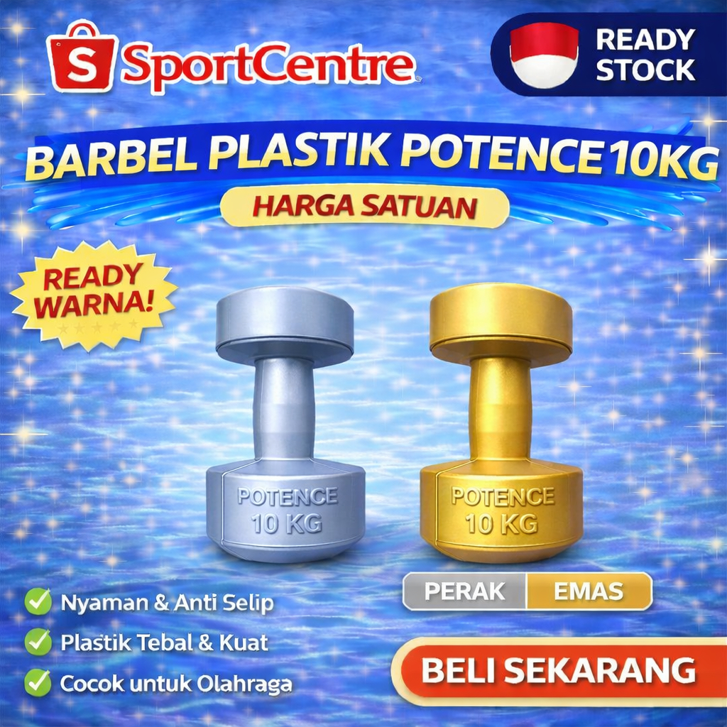 POTENCE BARBEL 10 KG / DUMBELL 10 KG / DUMBEL PLASTIK 10KG