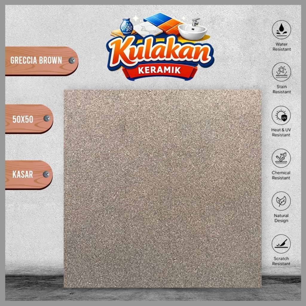 Keramik Lantai Kasar LAGUNA 50x50 Greccia Brown