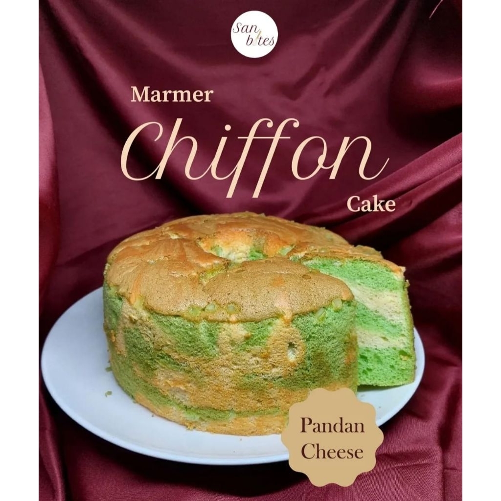 Chiffon Cake Marmer Keju Pandan