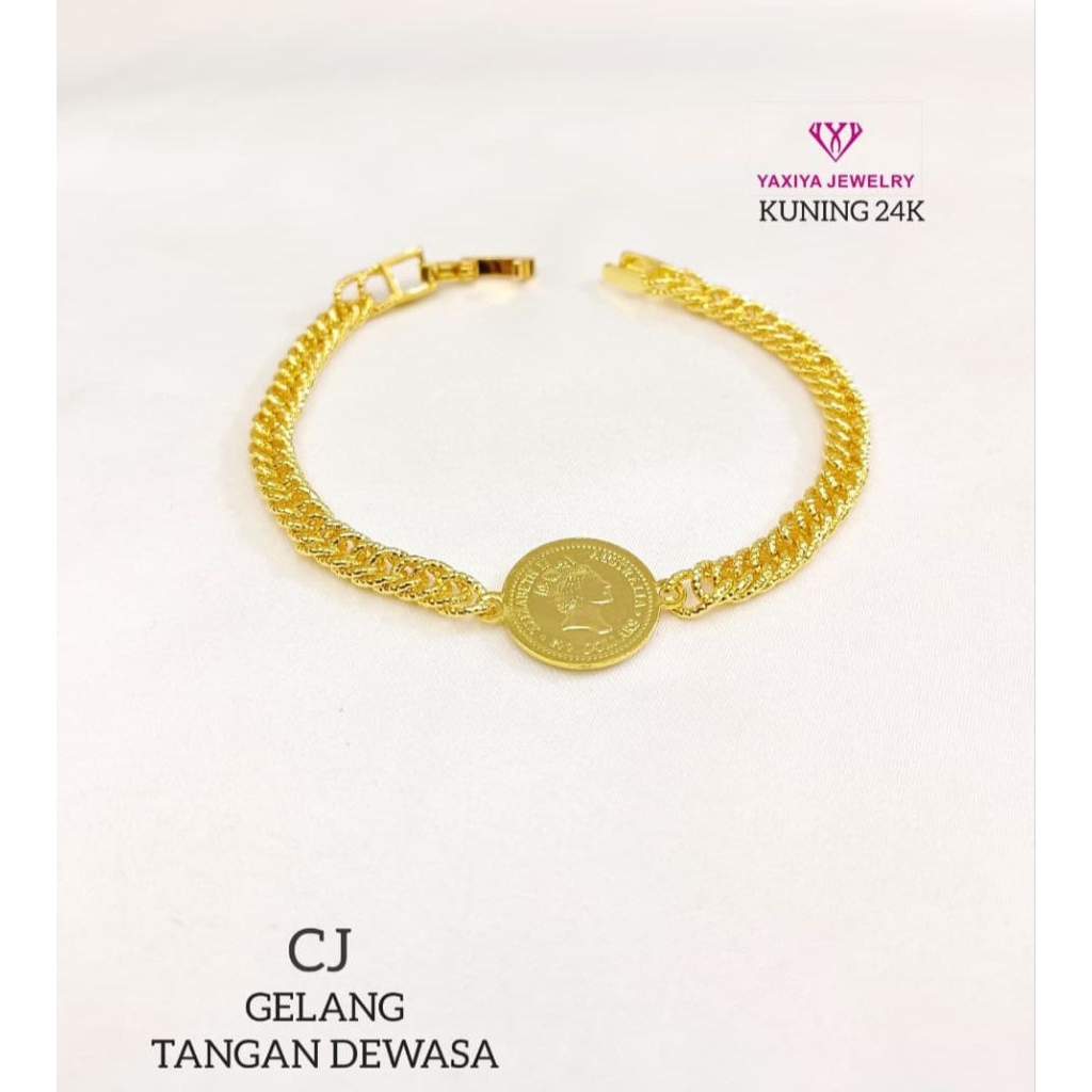 gelang sisik naga koin lapis emas yaxiya