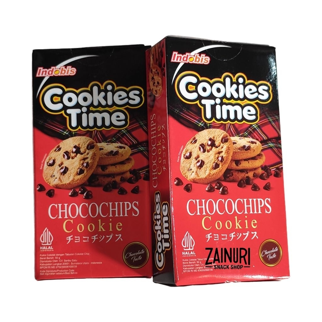 Indobis Cookies Time Chocochips 50gr - Kukis Cokelat Choco Chip Crunchy