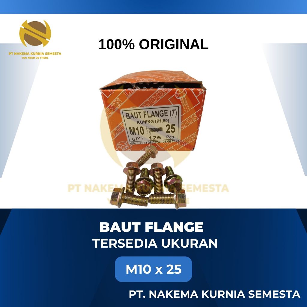 FLANGE BOLT M10 X 25 DRAT KASAR, BAUT FLANGE DRAT KASAR