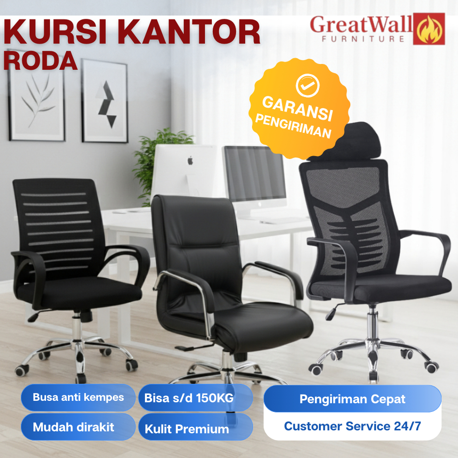 Kursi Kantor Busa Tebal Sender Belajar Gaming Dengan Bantalan Busa Empuk