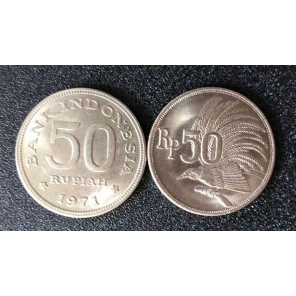 Uang koin kuno 25 dan 50 rupiah 1971