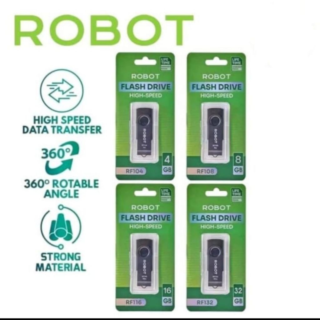 Flashdisk ROBOT 4GB/8GB/16GB/32GB USB FLASHDISK 2.0 ORI