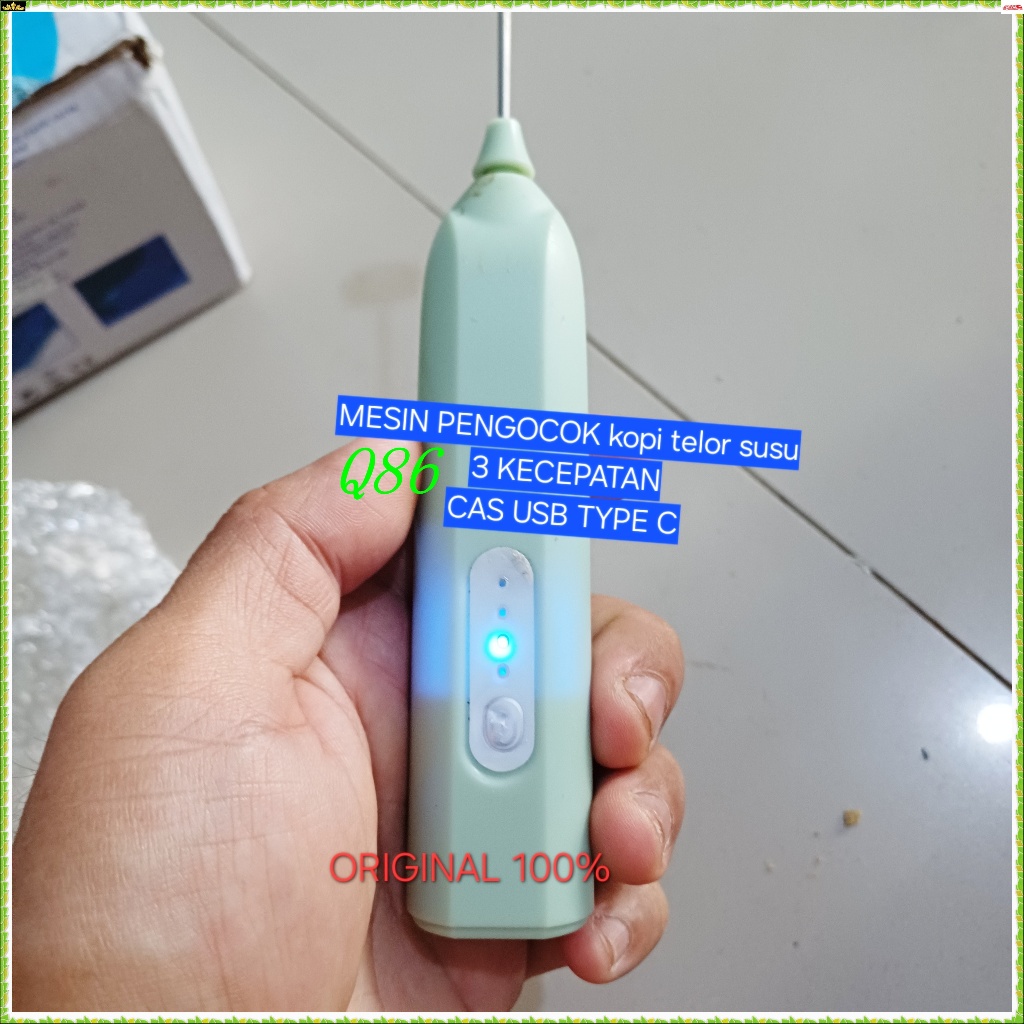 Q86 Mesin hand mixer Pengocok cas USB TYPE C pegas ORI 100% ALAT ADUK KOCOK PENGADUK PERALATAN BLEND