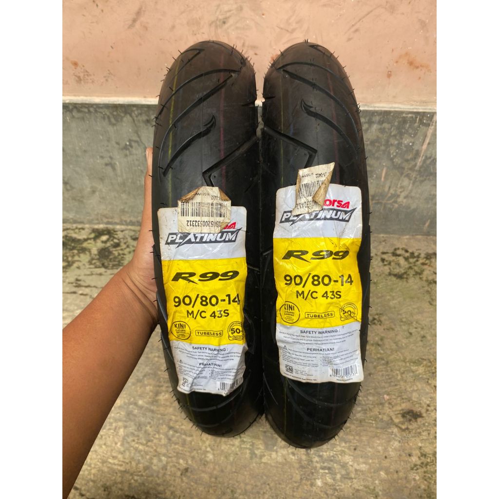 Ban Luar Corsa R99 Ukur 90/80 Ring 14 Tubeless Ban Luar Motor Matic Tubles Murah
