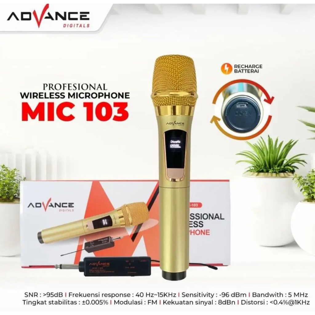 MIC ADVANCE 103 - MIC WIRELESS ADVANCE 103 - MIC TANPA KABEL 103 - MIC WIRELESS MURAH PALEMBANG - MI