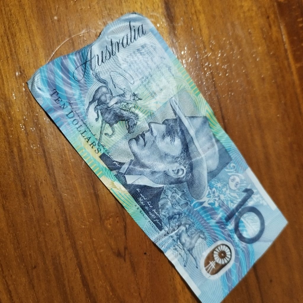 koleksi uang Australia 10 dollar polymer kuno murah banget